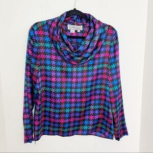 Vintage 80's Carlisle Silk Cowl Neck Blouse